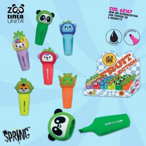 Evidenziatori Tinta Unita Zoo con Topper