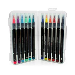 BRUSH MARKERS PENNARELLI PUNTA PENNELLO SET 12 PEZZI LEGAMI